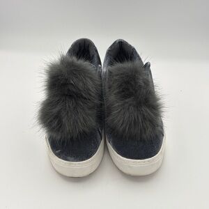 Sam Edelman Charcoal Fuzzy Sneakers